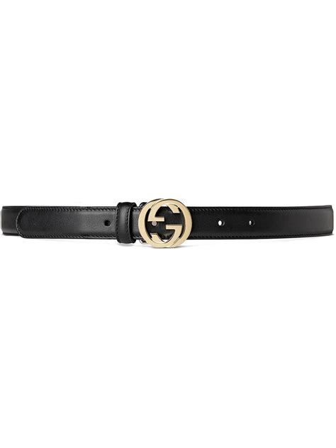 gucci leren riem met in elkaar grijpende g-gesp|Gucci.